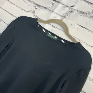 Lauren Ralph Lauren Black Cotton Crew Neck Long Sleeve Top Women’s S Preppy Y2K thumbnail 7