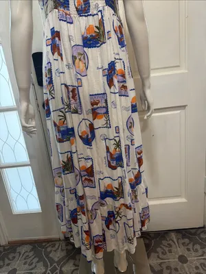 Paper Heart La Dolce Vita White Tropical Print Maxi Sundress. A thumbnail 11