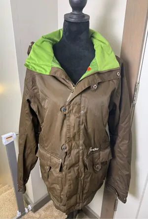 Burton Women's Y2K Brown Ski Snowboard Jacket Hooded Lined Snow Skirt Medium thumbnail 1