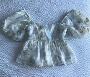 Altar'd State Floral Cropped Blouse thumbnail 1