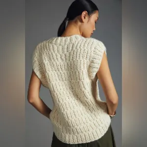 NEW Anthropologie English Factory Chunky Sweater Vest Small thumbnail 4