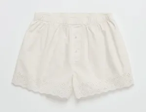 Madhappy Eyelet Boxer Short Size Small Vanilla Cotton Comfort Scallop Edge thumbnail 1