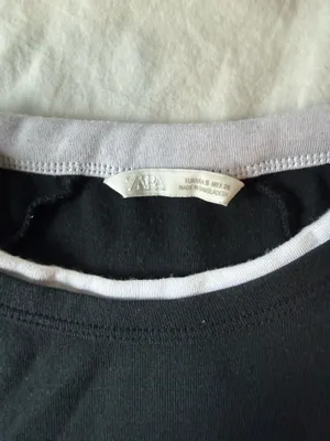 Zara White and Black Layered Baby Tee thumbnail 2