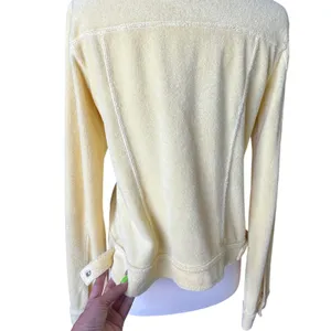 VTG 00s Juicy Couture Terrycloth Track Jacket Butter Yellow Made in the USA Tag thumbnail 3