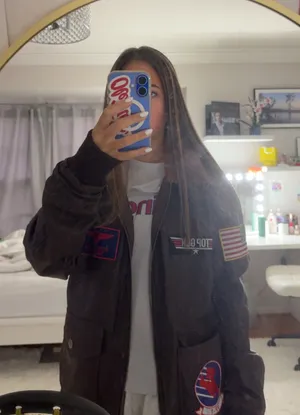 Spirit Halloween Top Gun Leather Jacket thumbnail 1