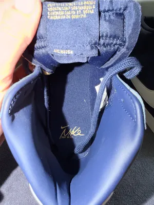 Nike Blazer Mid 77 Vintage Navy Blue White Yellow Script Sneakers W9 M7.5 thumbnail 8