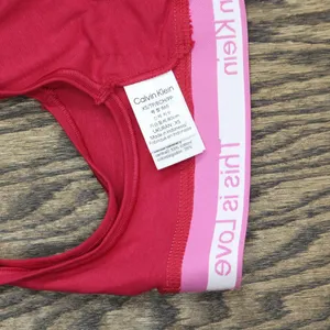 NWT Calvin Klein Womens Pride This Is Love Tonal Unlined Bralette Persian Red XS thumbnail 6