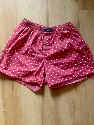 Ralph Lauren Red White Polka Dot Cotton Boxers Medium thumbnail 2
