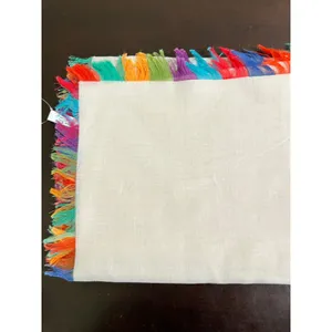 Anna & Ava Boho Multicolor Fringe Scarf Lightweight Neutral Wrap Festival Travel From India thumbnail 8