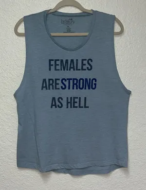 TRUE VINTAGE Females are Strong as Hell Tank Top Size XL thumbnail 1