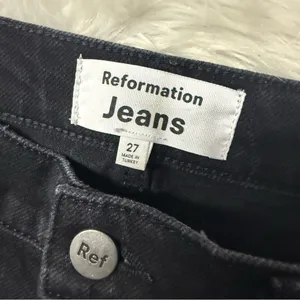 Reformation Black Mid Rise Straight Jeans Size 27 Sustainable Denim thumbnail 4