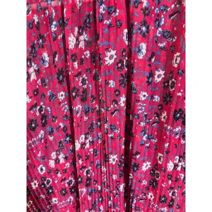 Anthropologie Women's Standard M Pink Floral Pleated Ruffle Blouse Spring Casual thumbnail 3