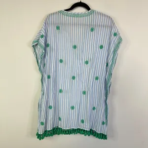 J.CREW Embroidered Beach Tunic In Stripe L2790 Vacation Floral Size S thumbnail 6
