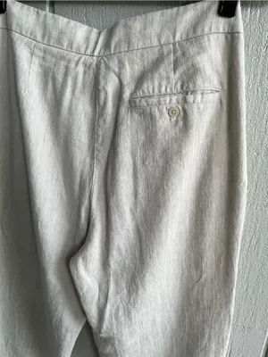 Aritzia Wilfred Linen Blend Cropped Trousers in Cream Size S thumbnail 9