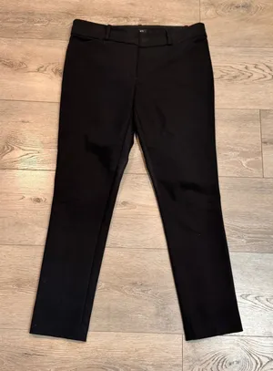 LOFT Petite Marisa Black Straight Leg Pants Size 4 P Comfort Stretch Office thumbnail 1