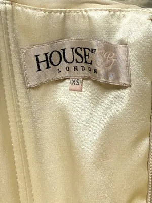 House of CB Carlotta Ruched Draped Chiffon Dress Womens XS Ivory Formal Cocktail thumbnail 15