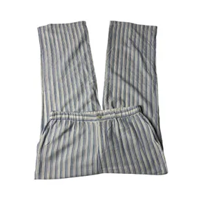 Coco Carmen Blue White Striped Wide Leg Pants L XL Coastal Linen Blend NWT thumbnail 4