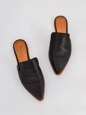 Madewell Gemma Mule Pointed Toe Leather Slide True Black 8.5 thumbnail 3