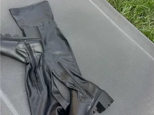 JUSTFAB • Black Jordane Lug Sole Over-The-Knee‎ Boots size 9 fall winter chunky thumbnail 6