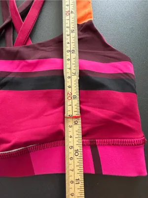 Lululemon Sports Bra Women's Size 4 Pink Orange Striped Active Wear Yoga Stretch thumbnail 8