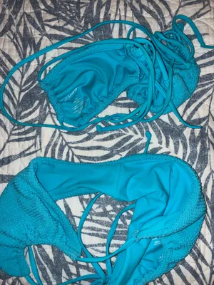 LA Hearts PacSun Scrunch Bikini Set Blue thumbnail 6