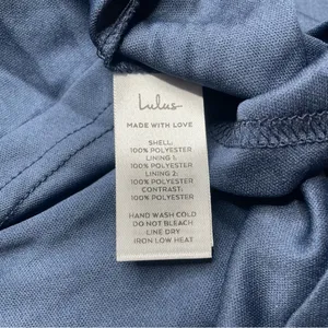 Lulus Whimsical Allure Navy Mesh Embroidered One-Shoulder Maxi Dress XS NWT thumbnail 7