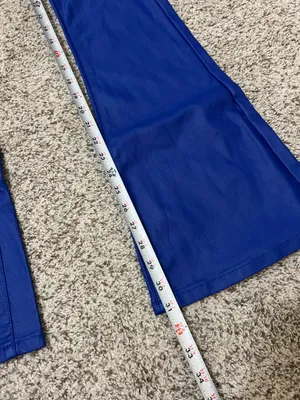 NWT Edikted blue faux leather flare jeans thumbnail 6