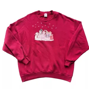 Vintage Jerzees Snowman Christmas Winter Crewneck size 2XL Made in‎ USA Cute thumbnail 1