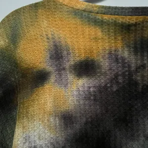 BiBi Black Yellow Green Tie Dye Waffle Knit Shirt thumbnail 8