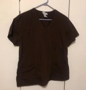 SB Scrubs Women’s Large Scrub Top Brown Color thumbnail 1
