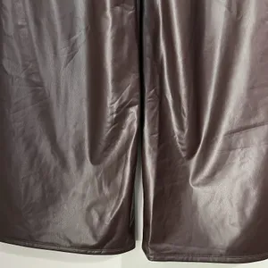 Halara Faux Leather Wide Leg Pants Womens Large High Waisted Chocolate Brown NWT thumbnail 6