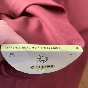 NWT Offline by Aerie real me lace up 7/8 leggings size M red Dusty rose/pink thumbnail 7