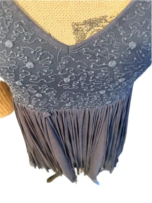 POL Lace Fringe Bohemian Tank Top / Dress Size S Gray thumbnail 2