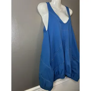 Free People FP Beach Tank Dress Womens XS Blue Out Of The Blue Cotton Made USA thumbnail 3