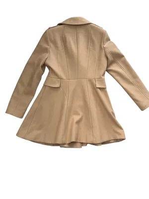 Victoria's Secret Wool Blend Pea Coat Beige Camel Size 8 Double Breasted Classic thumbnail 3