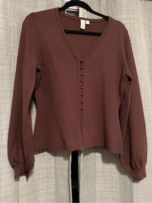 Joie Women's V-Neck Sweater in Mauve Brown thumbnail 1
