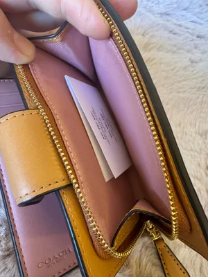 NWT COACH CEC29 Medium Corner Zip Wallet Signature Canvas Leather Powder Pink thumbnail 8