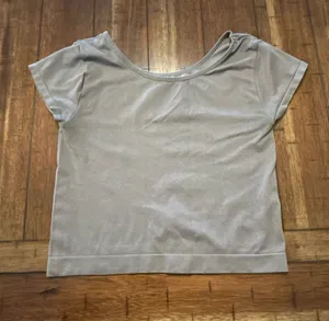 Free People Intimately Taupe Stretch Crop Tee Seamless Short Sleeve M/L thumbnail 1
