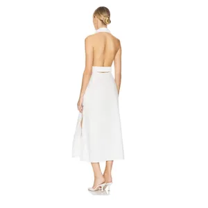 MISA Los Angeles Jessika White Halter Dress NWT Size M thumbnail 14