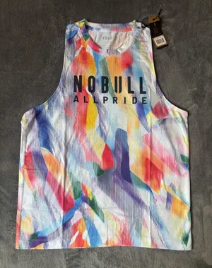 NoBull Women All Pride Rainbow Racerback Tank Top Small thumbnail 1