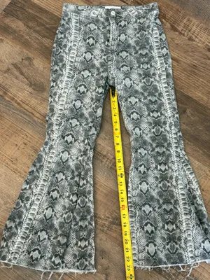 Free People Snakeskin Flare Jeans thumbnail 3