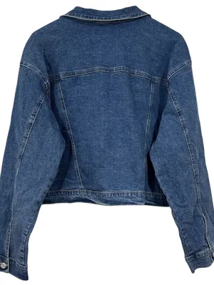 NWT Denim Blue Jean Cropped Jacket by Stitch Star Size XL Womens thumbnail 5