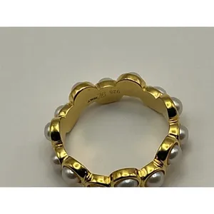 Honora J438011 Cultured Freshwater Pearl Eternity Band Ring 18K Gold Plate Sz 6 thumbnail 6
