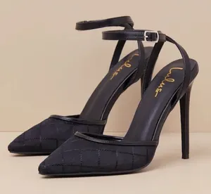 Lulus Louize Black Embroidered Ankle-Strap Heels thumbnail 1