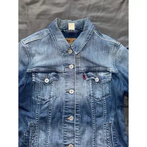 Levis Jean Jacket Womens Blue Medium Wash Trucker‎ Denim Y2K Size Large thumbnail 3