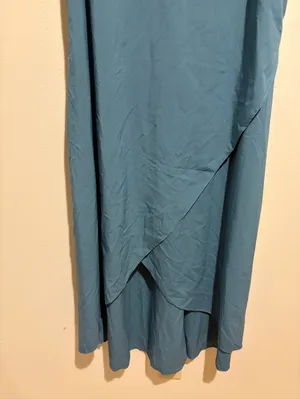 NEW Halara High Low Breezeful Flowy Maxi Dress Asymmetric Hem Teal Medium thumbnail 4