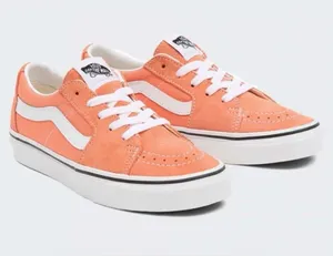 Vans Old Skool Suede Canvas Classic Skateboard Sneakers, Melon Orange/ White,7.5 thumbnail 1