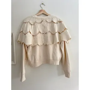 FREE PEOPLE Fluttercape Cream Sweatshirt Size Small thumbnail 7