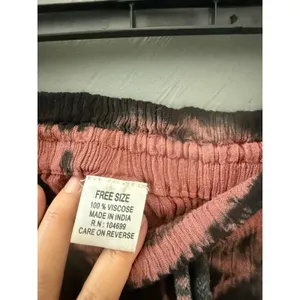 Mauve Black Tie Dye Tiered Maxi Skirt Viscose Boho Lace Trim Free‎ Size India thumbnail 5