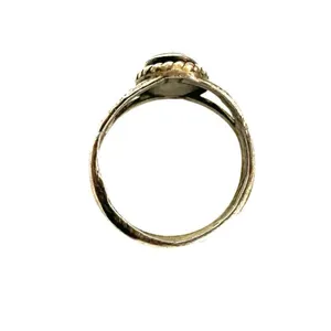 Sterling silver green stone ring Silver thumbnail 5